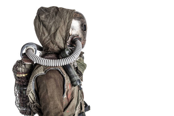 istock Post nuclear catastrophe survivor in gas mask 1203181452