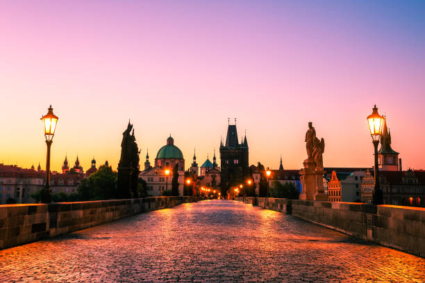 istock Charles Bridge at sunrise in Prague, Czech Republic. 1203181839