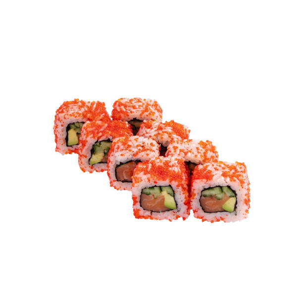 istock Japanese Sushi isolated on white background. Close up. Studio photo. 1203183085