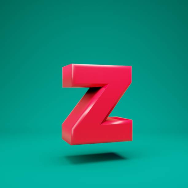 istock Pink 3d letter Z lowercase on mint background 1203183453