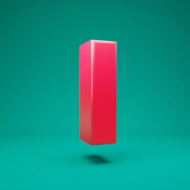 Pink 3d letter I uppercase on mint background. 3D rendering. Best for anniversary, birthday party, celebration.