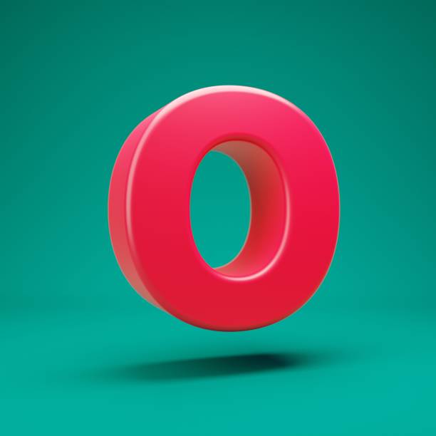 Pink 3d letter O uppercase on mint background Pink 3d letter O uppercase on mint background. 3D rendering. Best for anniversary, birthday party, celebration. 3d red letter o stock pictures, royalty-free photos & images