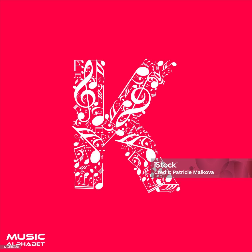Vector Letter K Made From Musical Notes Musical Alphabet Music ...