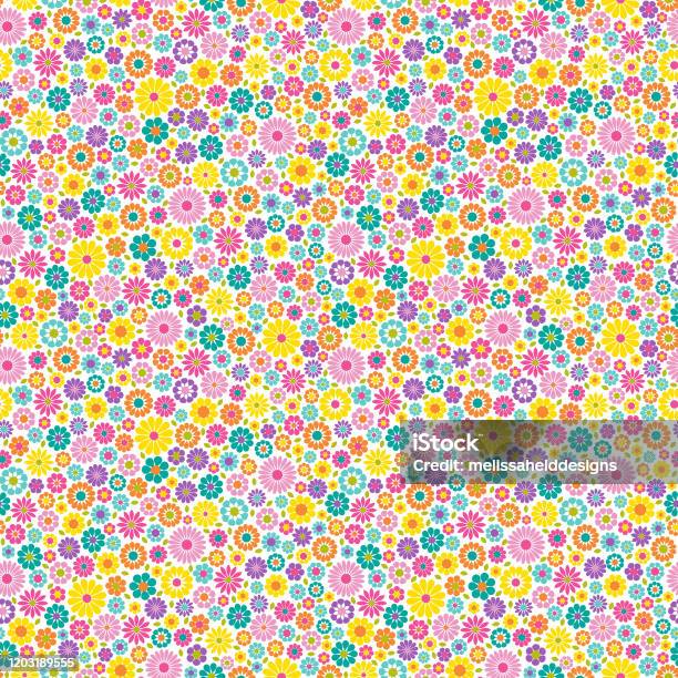 Small Seamless Floral Vector Pattern Stock Illustration - Download ...