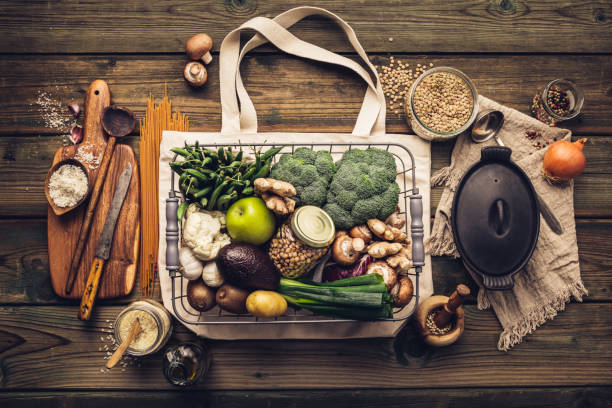 istock Zero waste Plastic free Vegan Vegetarian cooking flat lay 1203194248