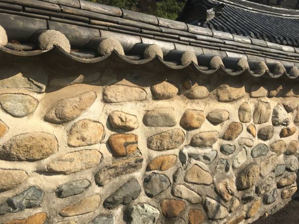 istock Texture of Korean stone wall 1203198469