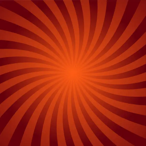 Vector illustration of Sun ray retro vector illustration, red background. Abstract radiate texture.