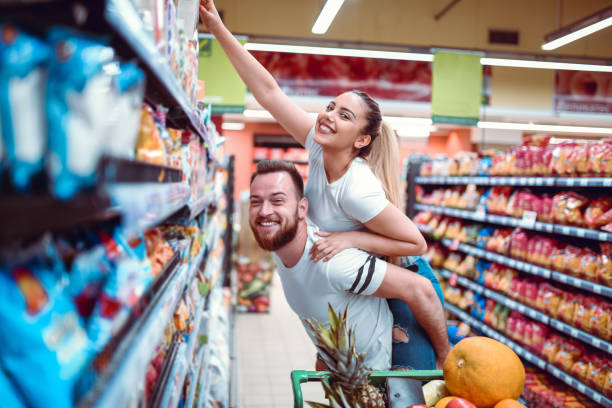 istock Supermarket Piggyback Ride 1203205275