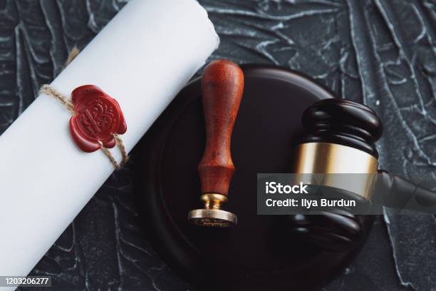 Notarys Public Pen And Stamp On Testament And Last Will Notary Public Stock Photo - Download Image Now