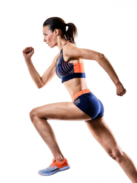 istock young woman runner running jogger jogging athletics isolated white background 1203208138