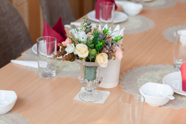 istock decorate serving table setting for party with red napkin 1203210411