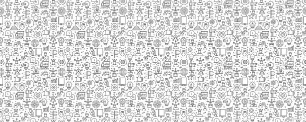 Mentoring and Training Seamless Pattern and Background with Line Icons Mentoring and Training Seamless Pattern and Background with Line Icons learning patterns stock illustrations