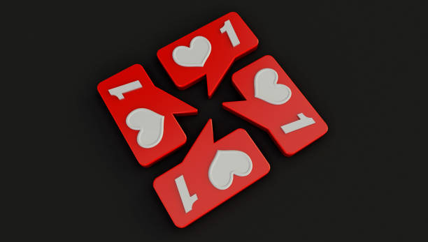 istock 3D rendering of like icon isolated on Black background, 1203211489