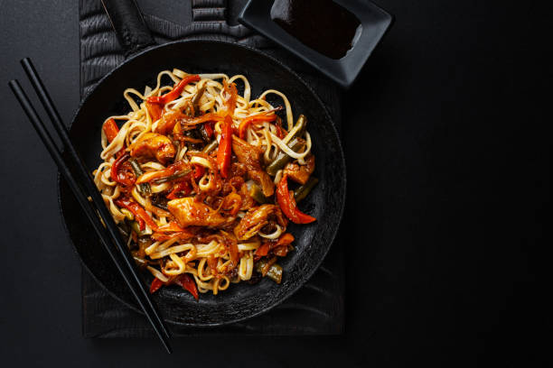 istock Asian noodles fried with vegetables 1203219466