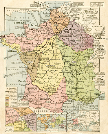 Map from La Premiere Annee de Geographie by P. Foncin - Paris 1887
