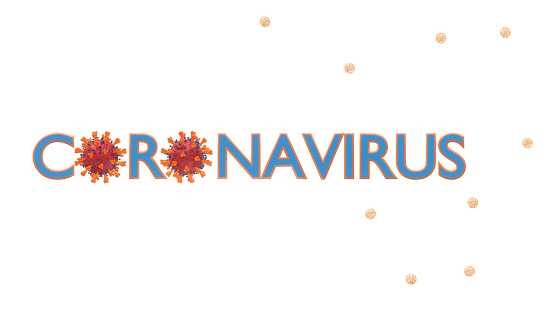 Abstract coronavirus banner - 3d rendered image of virus, bacteria, pathogen. Front view on white background. Abstract biology and technology  background. Nanotechnology concept. Banner Sign view with information text.
Concept - MERS-CoV, SARS-CoV, ТОРС, 2019-nCoV, Wuhan Coronavirus.