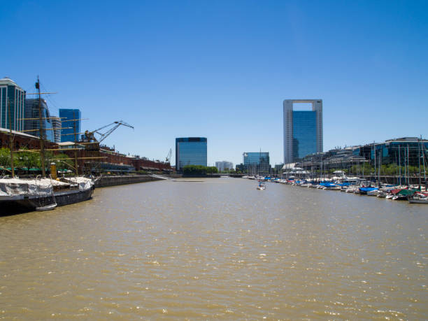 istock Puerto Madero: Modern and historic buildings and boats 1203224832