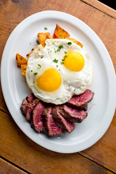 istock Steak and Eggs, traditional brunch favorite 1203226248