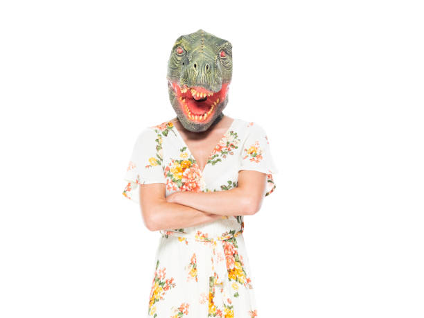 istock Caucasian young women standing wearing costume 1203226481