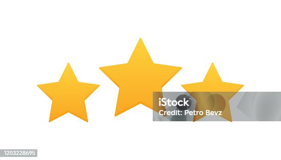 istock Three stars customer product rating review. Modern flat style vector illustration 1203228695