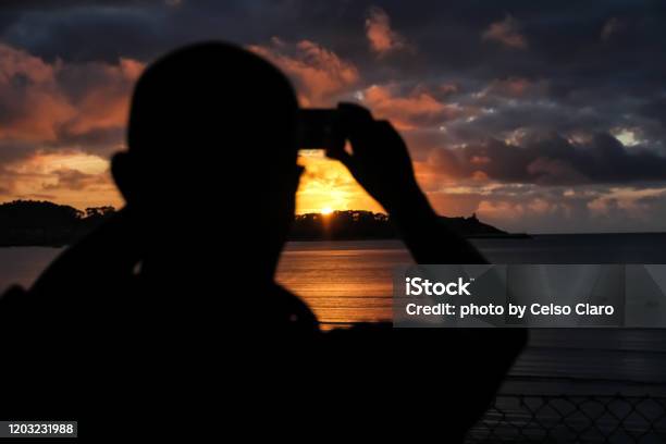 Silhouette Of Man Stock Photo - Download Image Now - People, Tourism, Adult