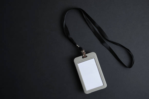 istock Security Badge on black background, event invitation concept, job 1203232162