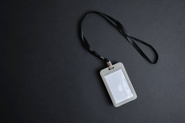 istock Security Badge on black background, event invitation concept, job 1203232184