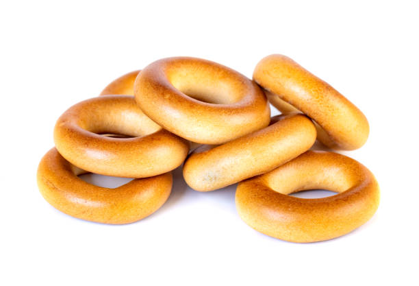istock Small dry bagels, small rolls on a white background 1203238228