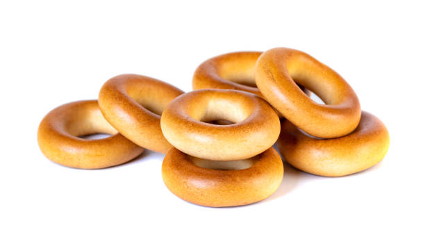 istock Small dry bagels, small rolls on a white background 1203238853