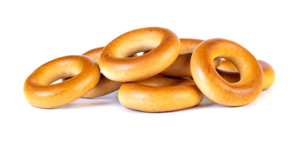 istock Small dry bagels, small rolls on a white background 1203239033