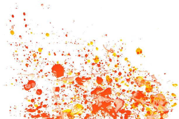 istock Abstract paint splashes and drops isolated on white background. 1203239467