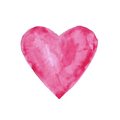 istock Pink Valentine's Day Heart - Original Watercolor Painting 1203247219