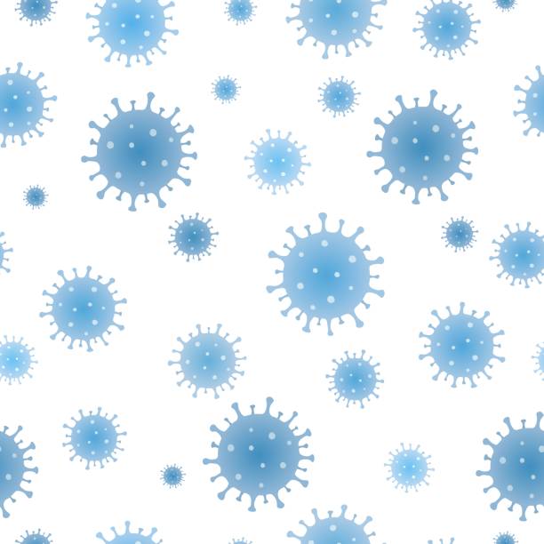 istock Vector seamless pattern with illustration of novel Coronavirus 2019-nCoV on white background. Abstract model of Chinese virus. Quarantine concept. Coronavirus epidemic backdrop. 1203248723