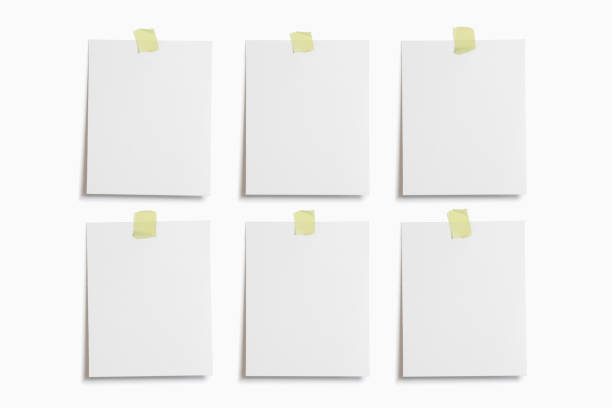 istock Moodboard template composition with blank photo cards, torn paper, polaroid frame glued with yellow adhesive tape and isolated on white for easy editing. 1203252975