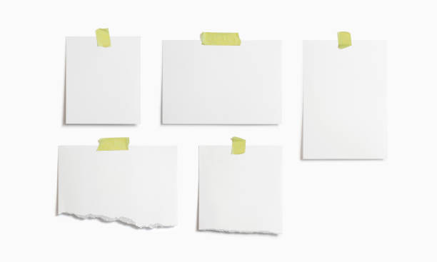istock Moodboard template composition with blank photo cards, torn paper, polaroid frame glued with yellow adhesive tape and isolated on white for easy editing. 1203252980