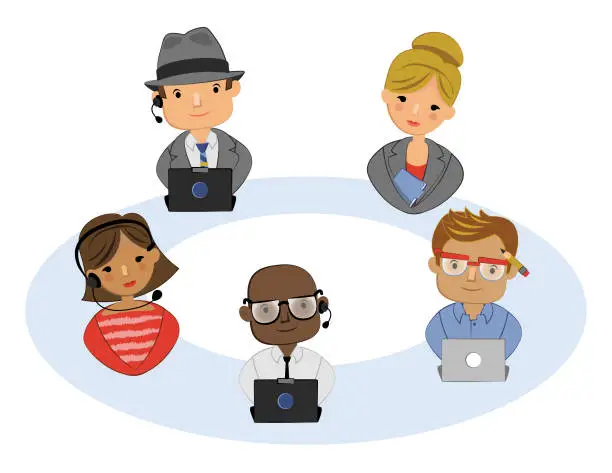 Vector illustration of Office Employees
