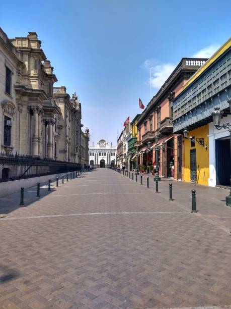 Downtown - Oldtown - Lima Historic Centre - Peru stock photo