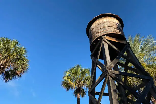 Photo of southern farm wooden water tower