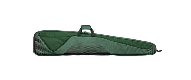 istock Green soft case for guns isolated for white background.  Case for storing and carrying weapons. 1203265489