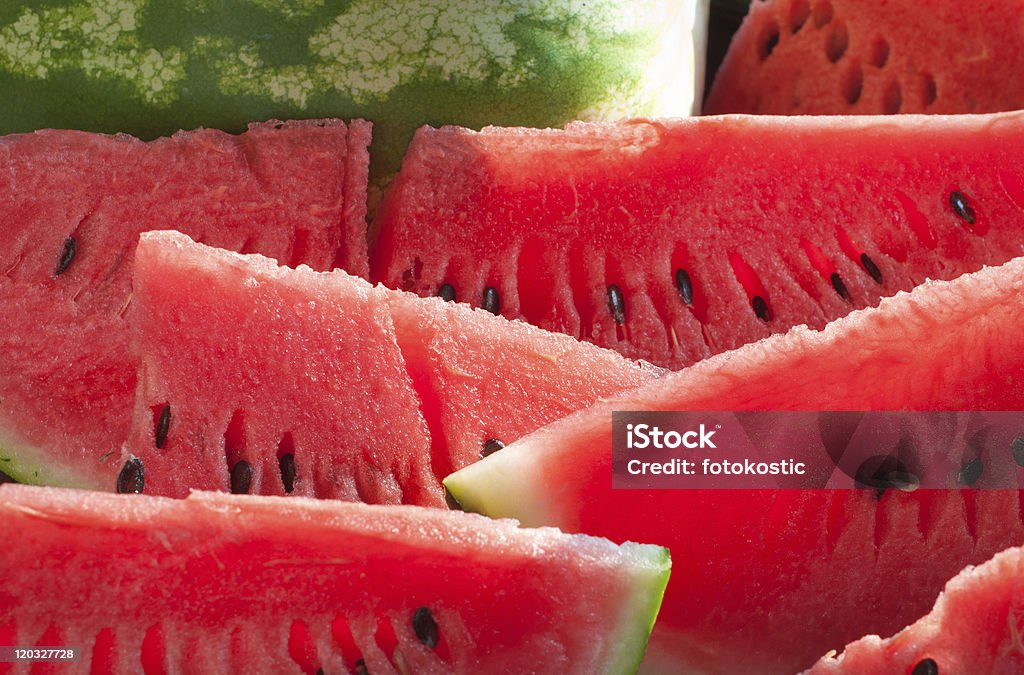 watermelon arranged slices of  red watermelon Close-up Stock Photo