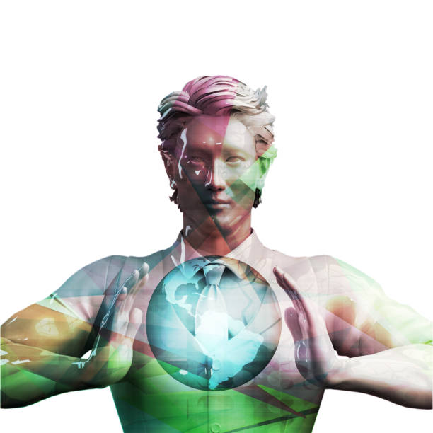 istock Asian Business Man Holding Globe 1203282597