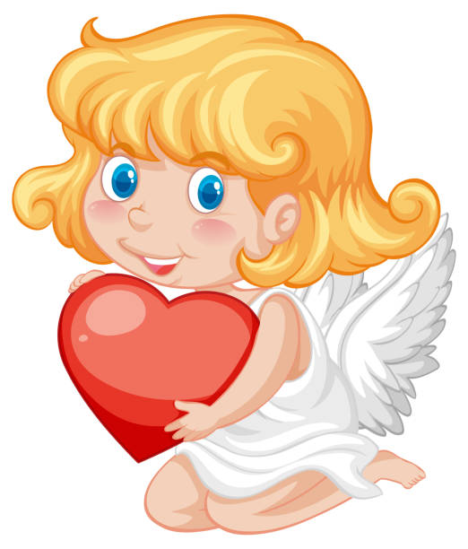 istock Valentine theme with girl and red heart 1203286208