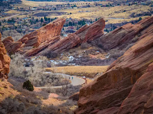 High-angle view from Red Rocks Park near Denver