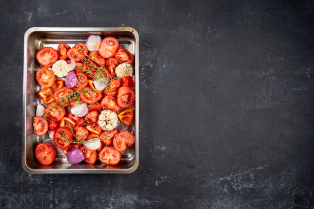 istock Ready for roasting vegetables as a main ingredient for tomato soup 1203290175