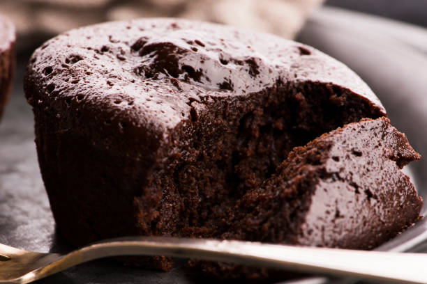 istock Homemade baked brown Chocolate cupcakes 1203292341