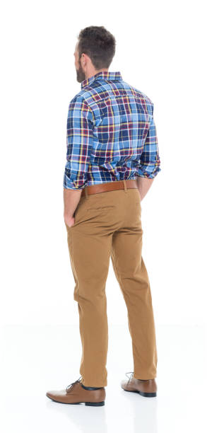 istock Caucasian male standing wearing khaki pants 1203292421