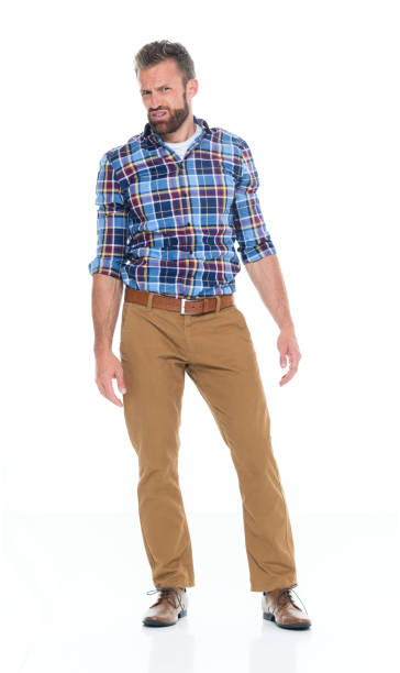 istock Caucasian male standing wearing button down shirt 1203292447