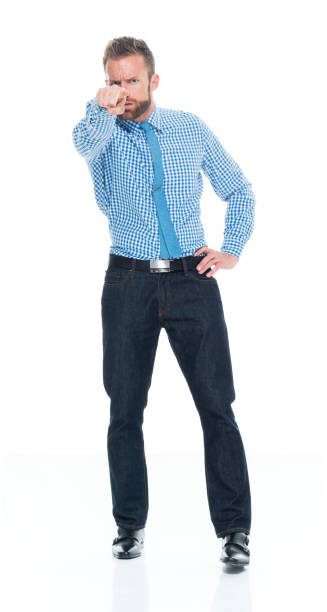 istock Caucasian male standing wearing button down shirt 1203292472