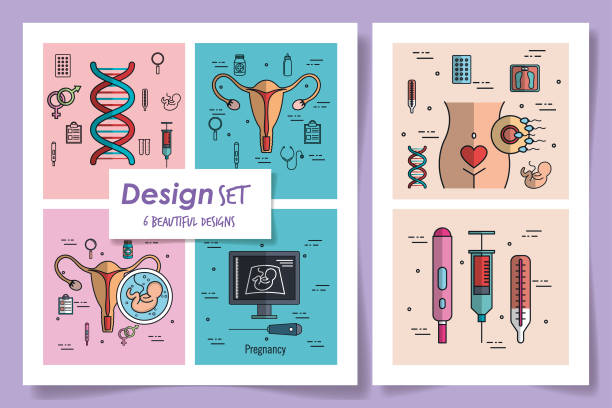 istock six designs of pregnancy set icons 1203292712