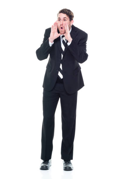 istock Caucasian young male businessman crouching 1203295122
